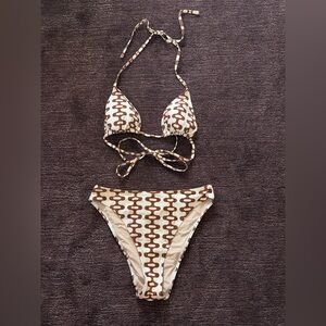 Follow Suit Brown Ogee Bikini